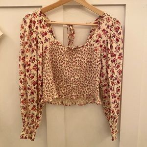 Floral American Eagle Long Sleeve Top